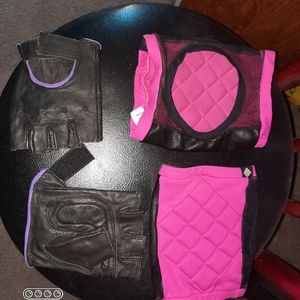 Pole dance/ fitness leather gloves and knee pads
